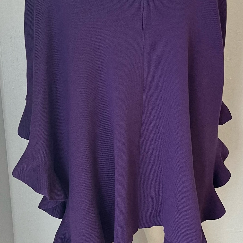 Coldwater Creek Purple Open Shawl Poncho Sweater - Picture 2 of 3